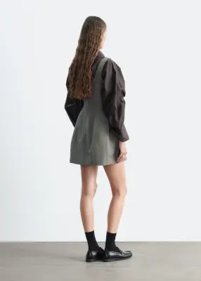 Robe courte de style corset - Gris/À carreaux — photo 4