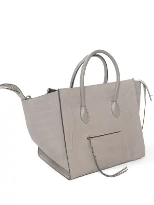 Sac LUGGAGE PHANTOM Medium en cuir effet croco gris clair Prix boutique 2600€ — photo 2