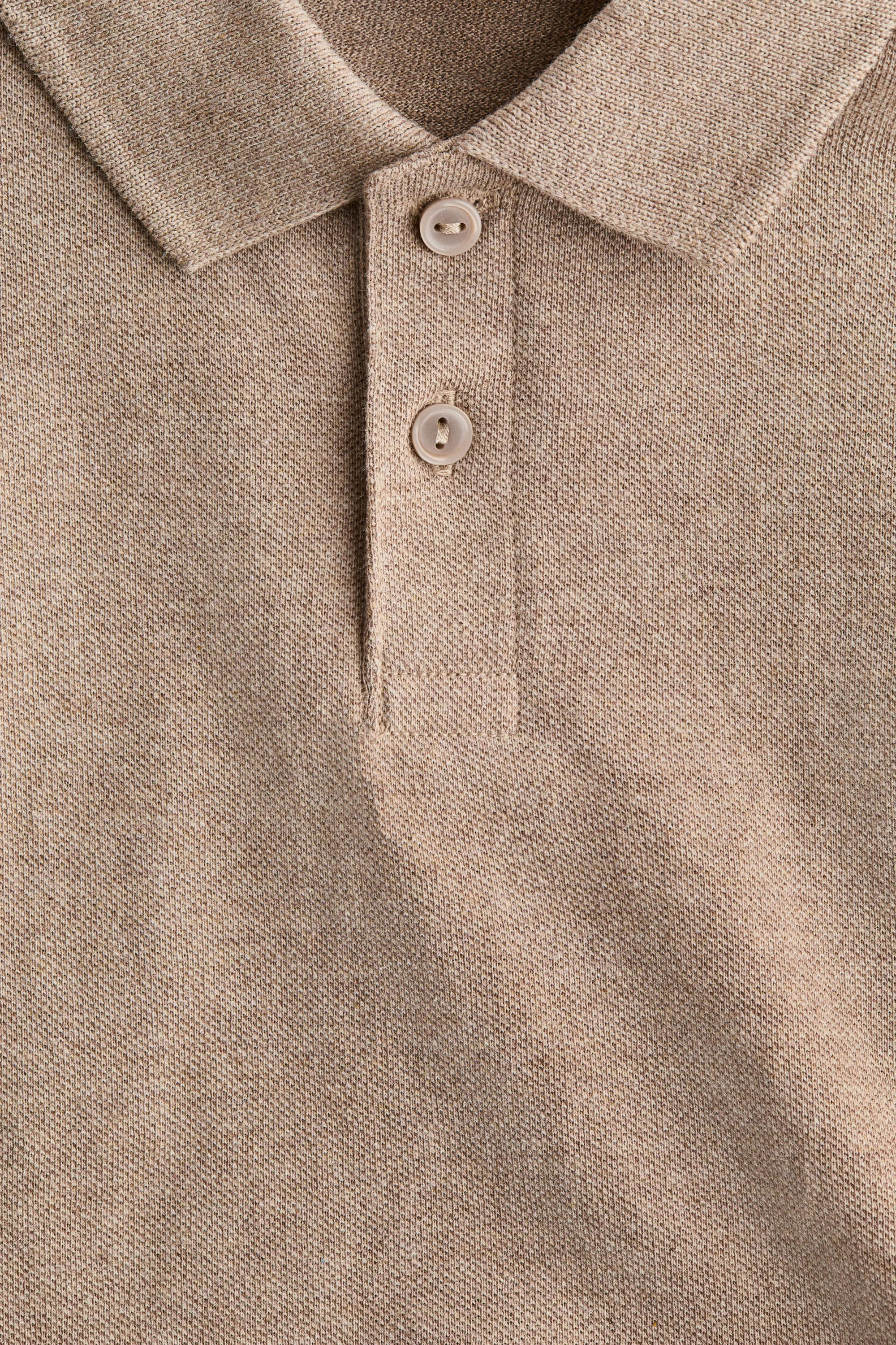 Polo en piqué de coton - Beige