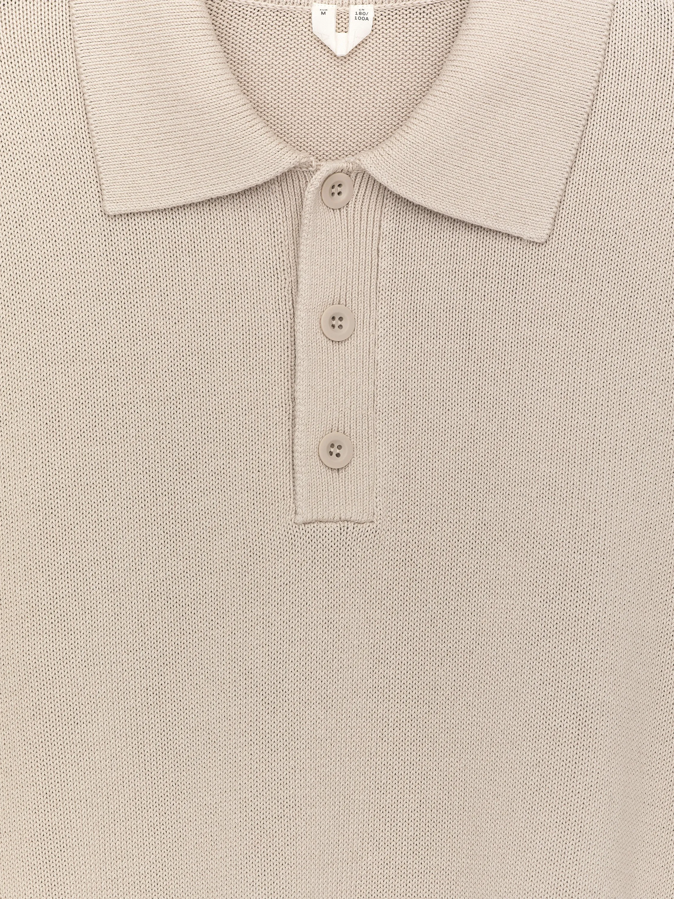 Polo en coton et lyocell - Beige