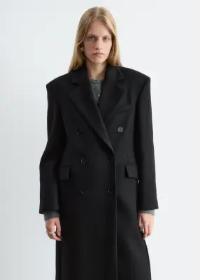 Long Wool Coat - Noir — photo 3