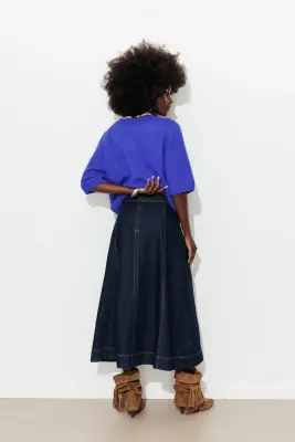Jupe midi en jean Femme — photo 5