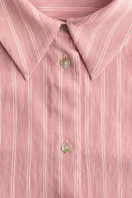 Chemise en lyocell mélangé - Rose ancien/rayé — photo 3