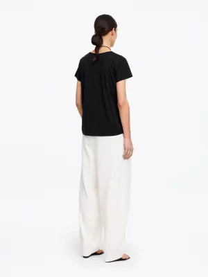T-shirt à encolure dégagée - Noir — photo 2