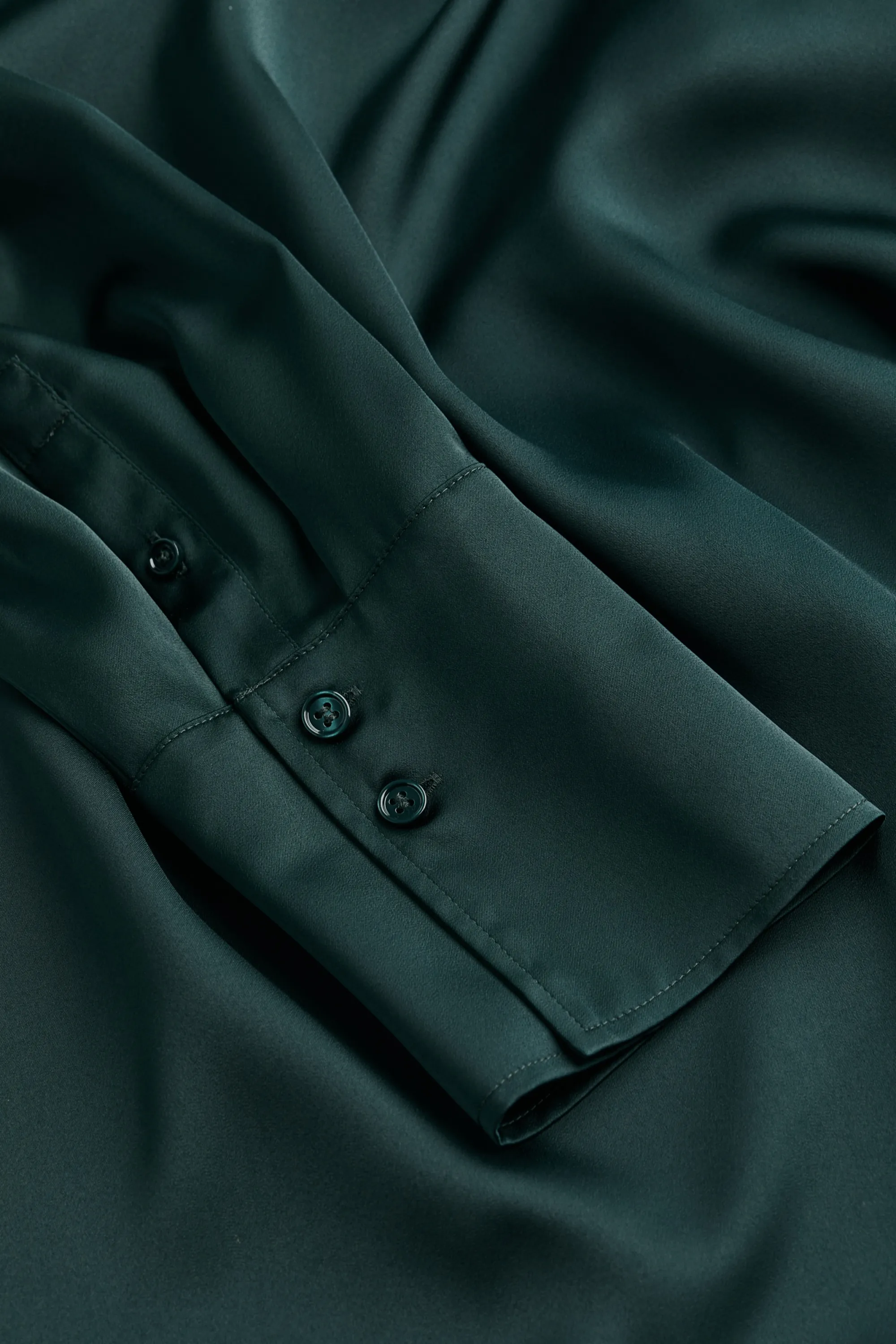 Robe en satin avec détail à nouer - Vert foncé