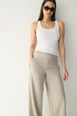 Pantalon large Four-way Stretch - Beige — photo 1