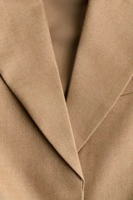 Blazer long en twill - Beige ancien — photo 4