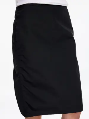 Jupe crayon en coton et nylon - Noir — photo 3