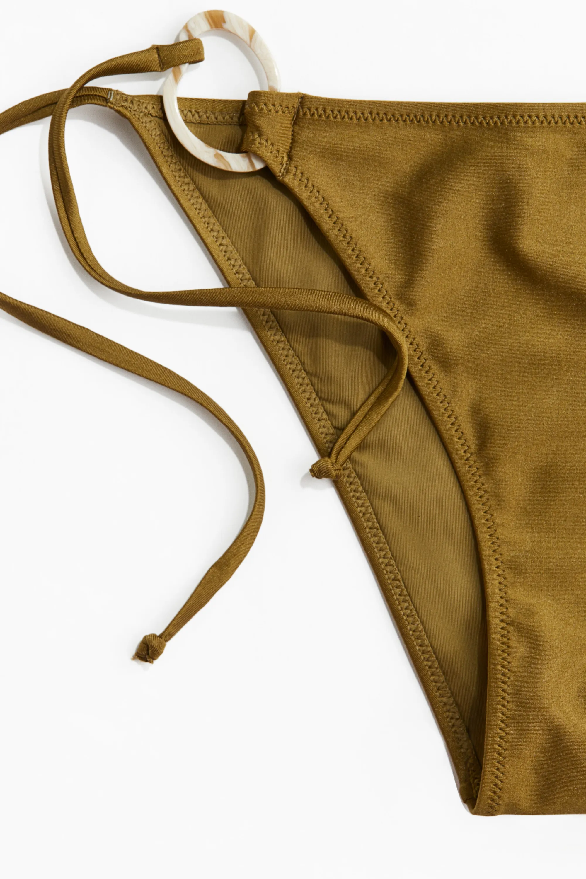 Bas de maillot Tanga à nouer - Vert kaki