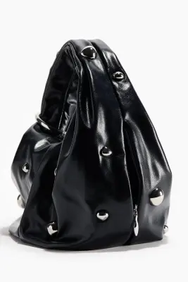 Sac à main avec détail en métal - Bleu marine — photo 2