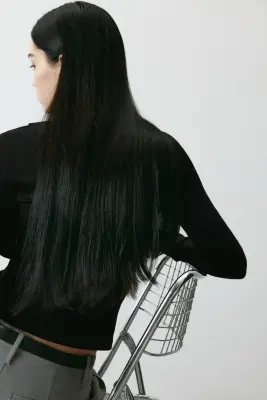 Top en viscose à effet drapé - Noir — photo 1