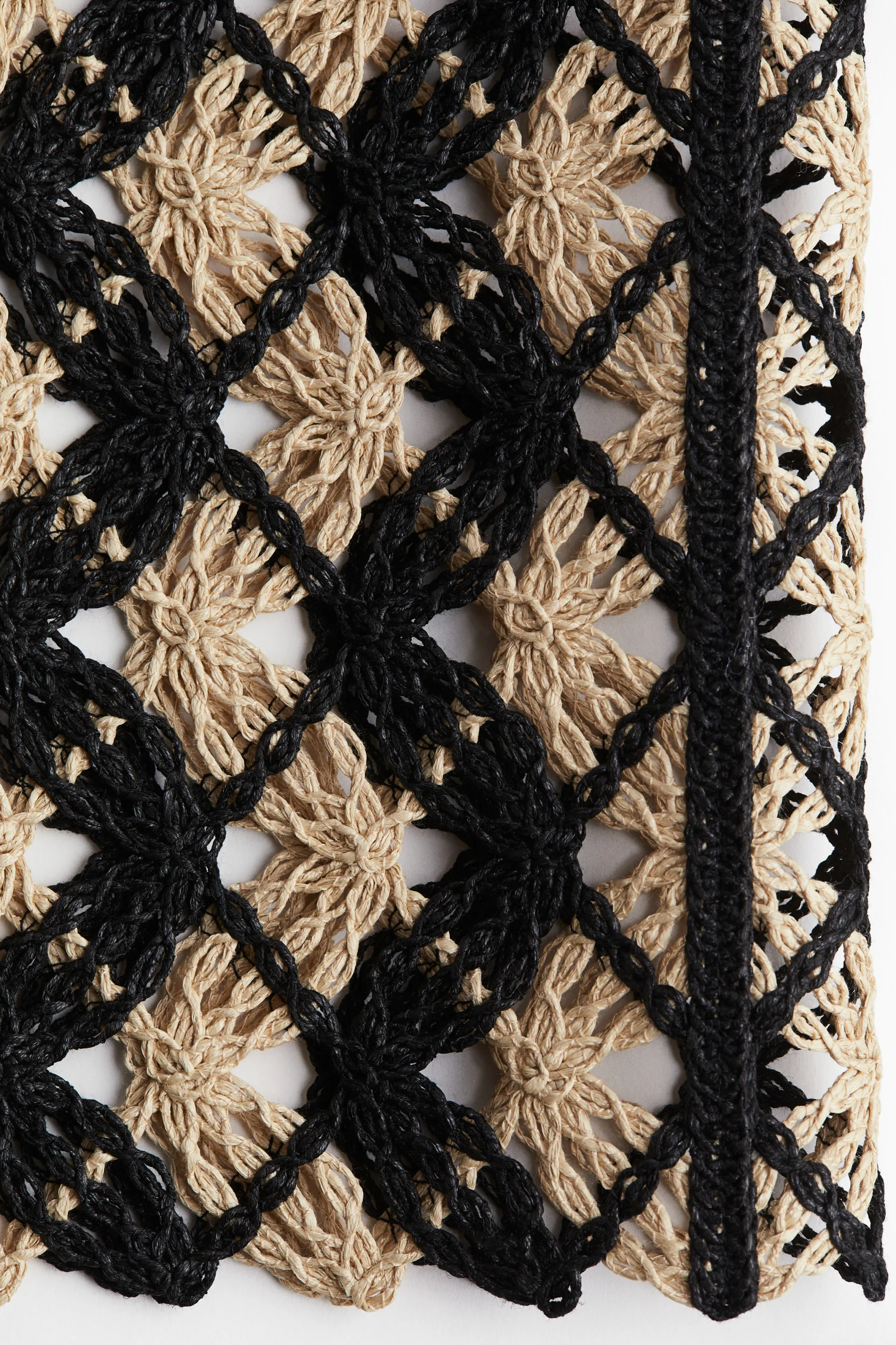 Jupe façon crochet - Noir/beige clair