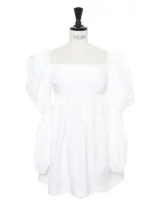 Mini robe manches bouffantes en coton blanc Prix boutique 670€ Taille XS — photo 1