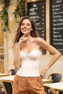 Esme Corset Top - Cream — photo 5