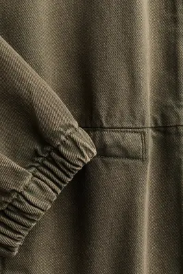 Veste oversize en denim de coton - Vert kaki — photo 5