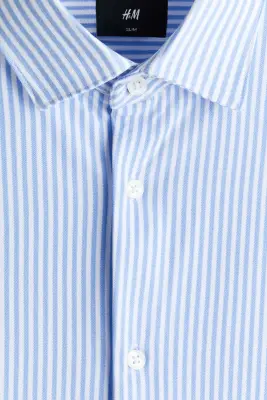 Chemise Four-Way Stretch Slim Fit - Bleu clair/rayé — photo 4