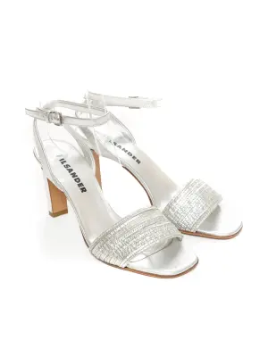 Sandales à talon et bride cheville en cuir argent Prix boutique 595€ Taille 35,5 — photo 2