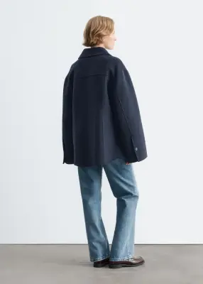 Veste cintrée en laine - Bleu marine — photo 4