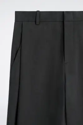 PANTALON LARGE DÉCONTRACTÉ À PLIS - NOIR — photo 5
