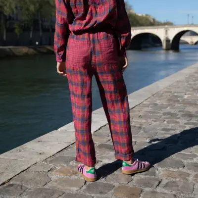 Pantalon Sky Check Pink - Love and Let Dye — photo 2