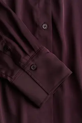 Blouse à encolure en V - Violet foncé — photo 4