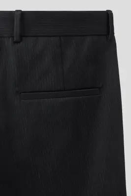 Pantalon cargo en laine mélangée - Noir/rayures tennis — photo 1