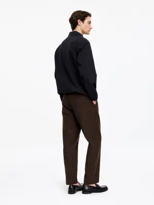 Pantalon décontracté en coton et lyocell - Marron — photo 2
