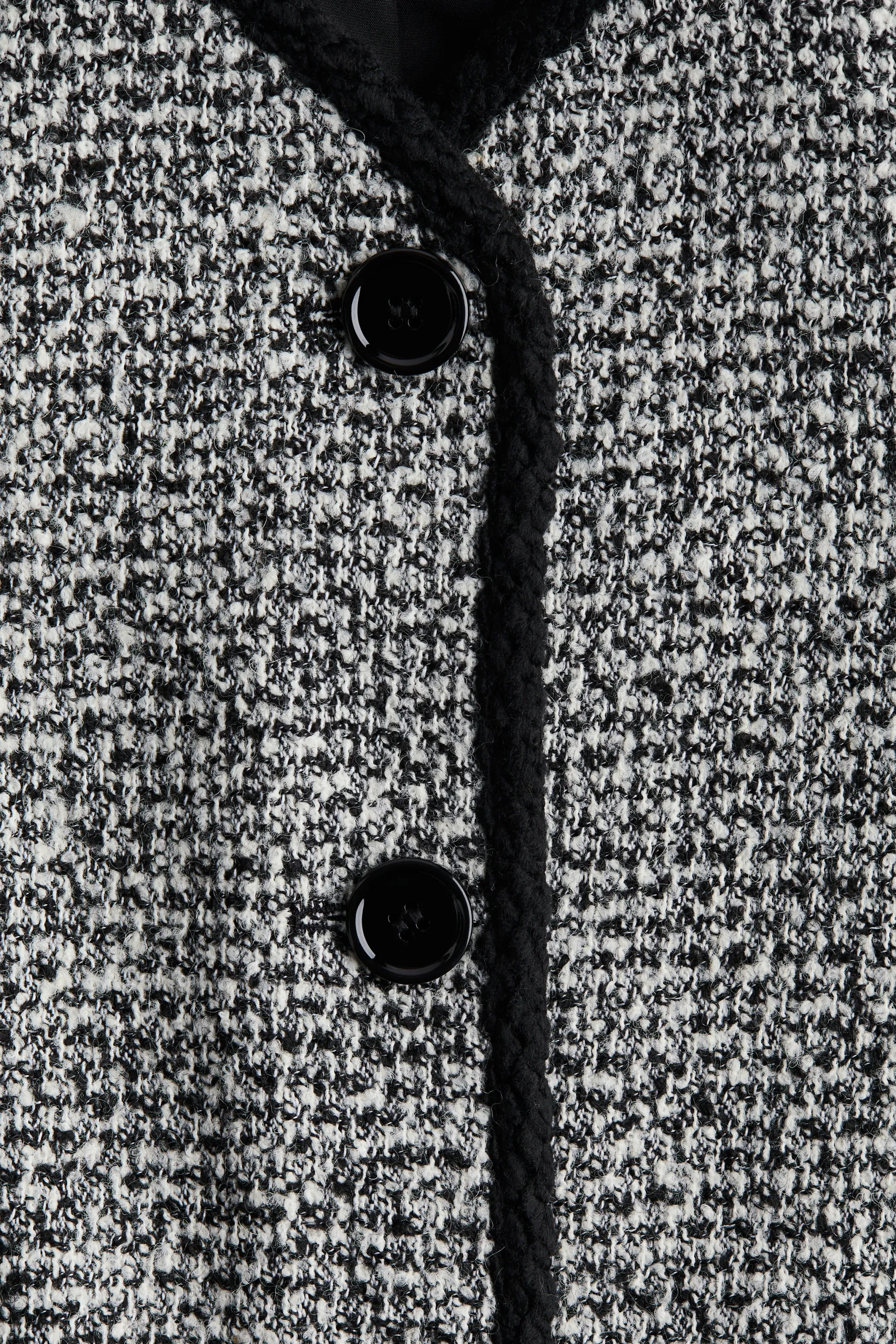 Veste en bouclette - Noir/blanc chiné
