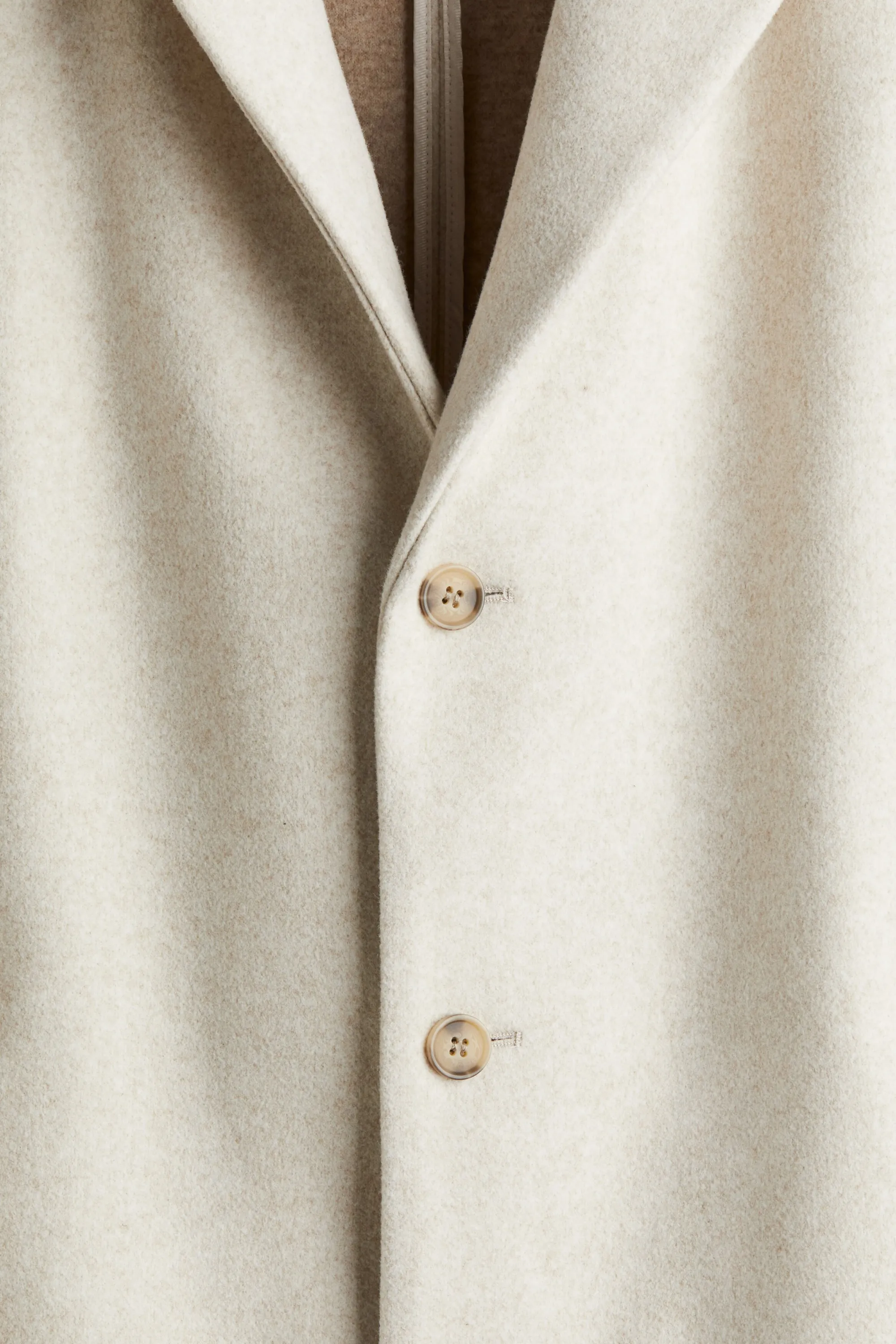 Manteau Slim Fit en laine mélangée - Beige clair