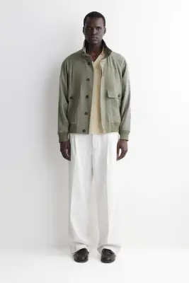 POLO EN MAILLE AJOURÉE - BEIGE CLAIR CHINÉ — photo 1