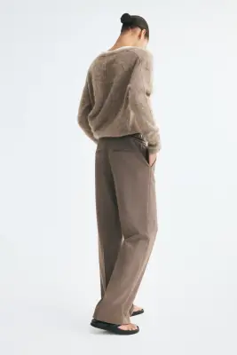 Pantalon droit en twill - Taupe foncé — photo 3