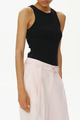 Pantalon large avec ceinture - Rose clair — photo 2