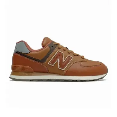 NEW BALANCE ML574 CUIR Marron — photo 1