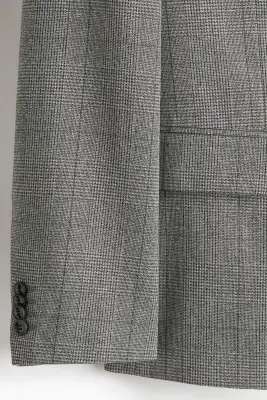 Veste Regular Fit à fermeture droite - Gris/carreaux — photo 4