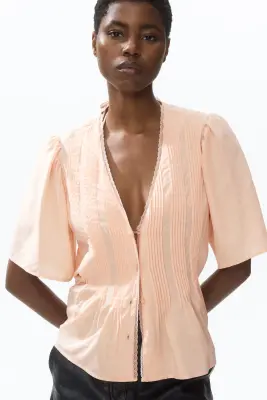 Blouse à plis nervure - Abricot — photo 2