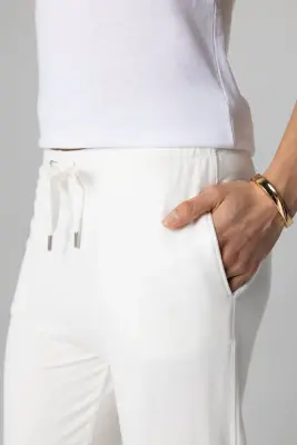 Pantalon Crème en Viscose / Élasthanne — photo 5