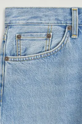 JEAN FOLDE À JAMBE INCURVÉE ET REVERS - BLEU — photo 5
