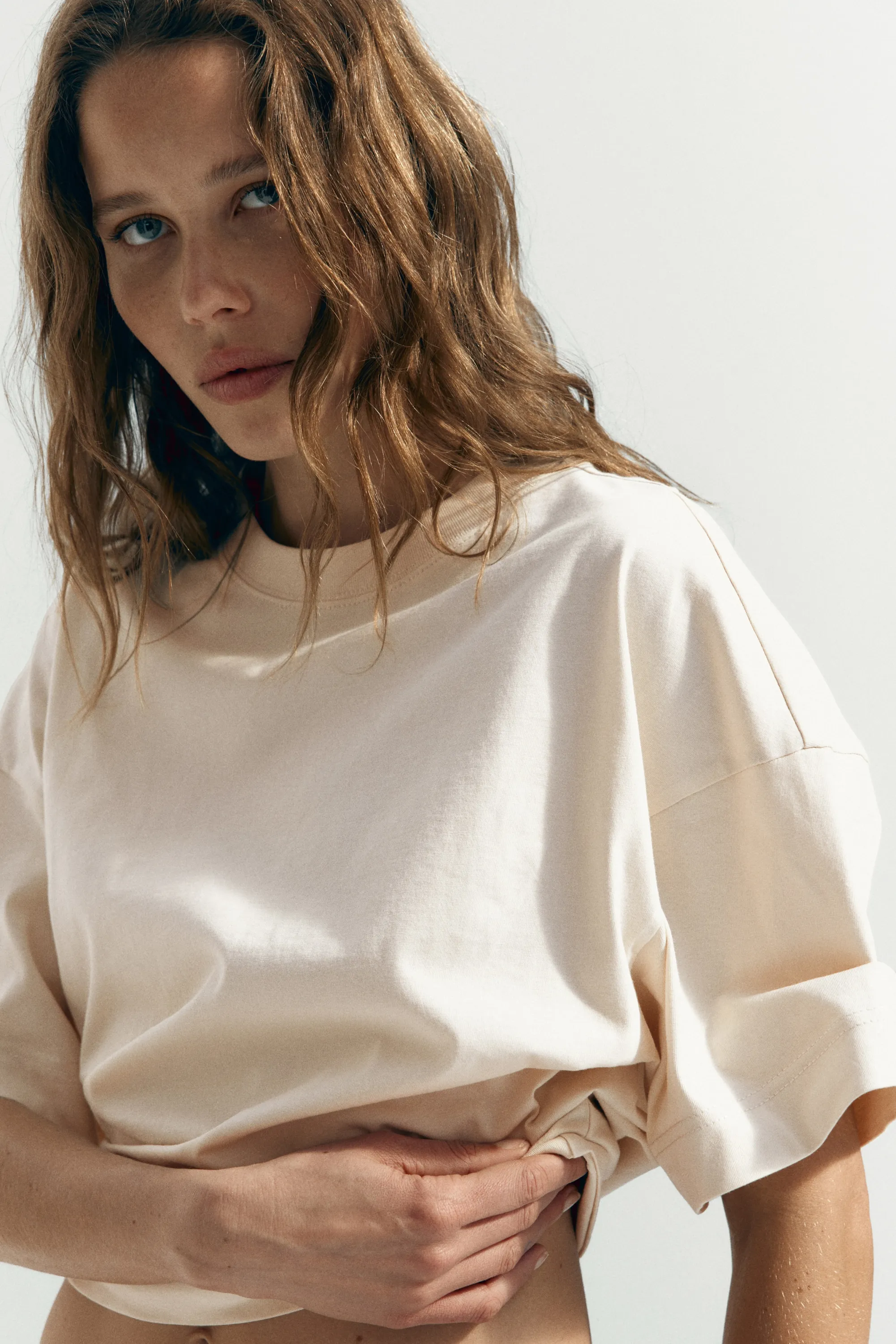 T-shirt oversize - Beige clair