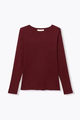 T-shirt côtelé manches longues