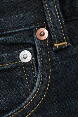 Jean droit ajusté taille mi-haute Orion - Bleu brillant - Bleu foncé — photo 5