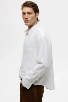 Relaxed Fit Oxford shirt - Blanc — photo 2