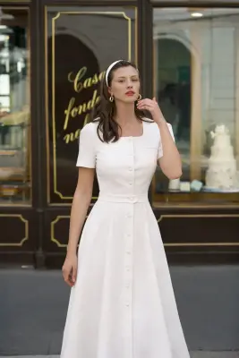 Rina Midi Dress - White — photo 2