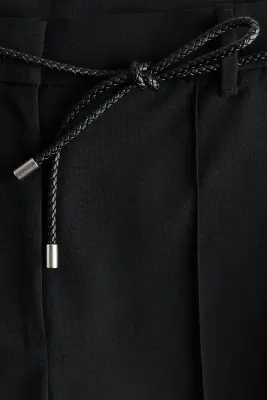 Pantalon droit avec ceinture - Noir — photo 5