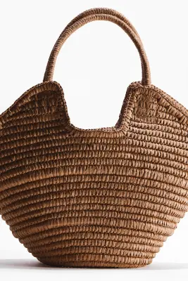 Sac shopping en paille - Beige — photo 3