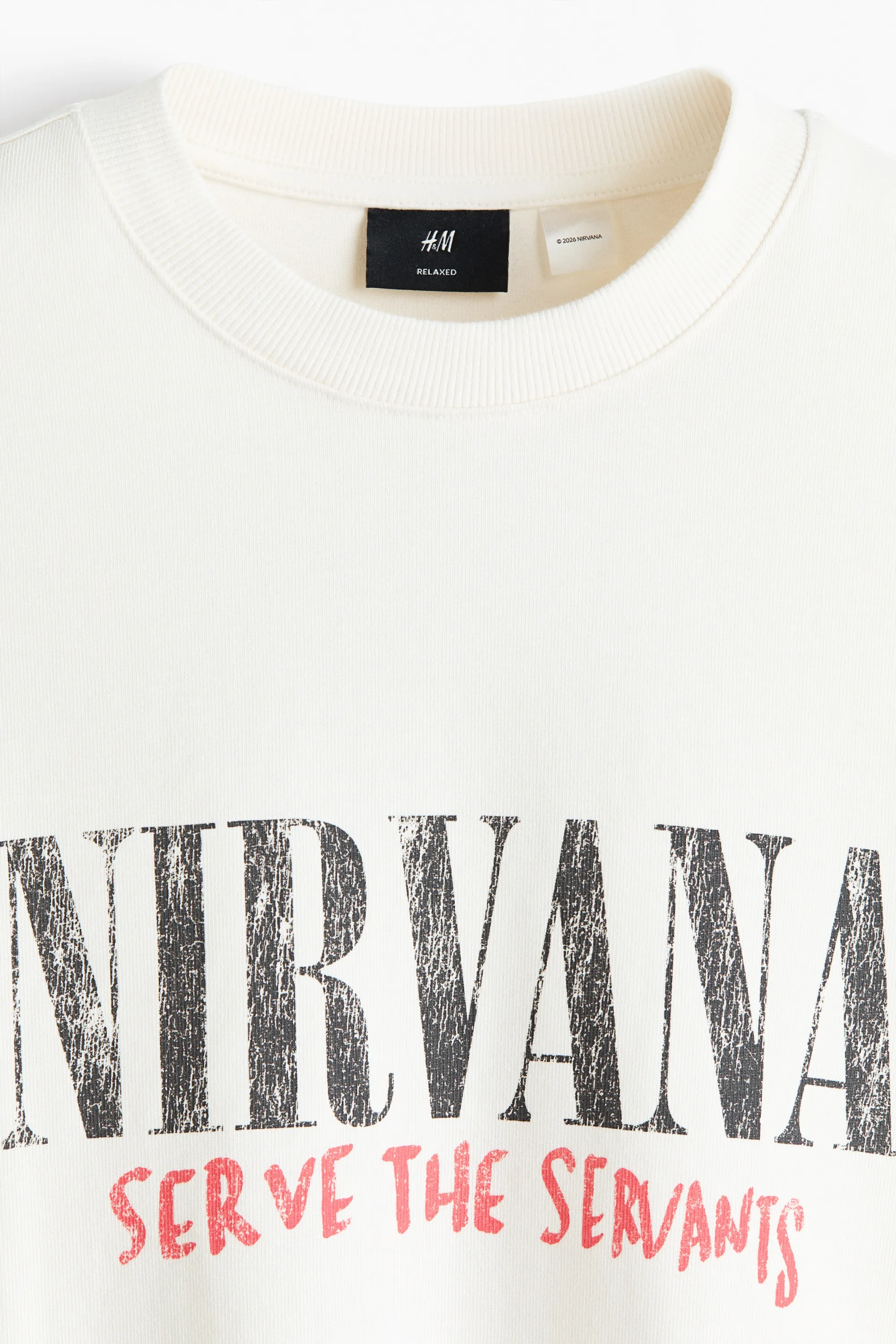 T-shirt Relaxed Fit à manches longues - Crème/Nirvana
