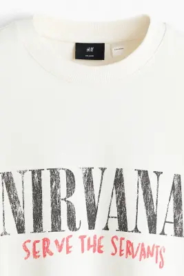 T-shirt Relaxed Fit à manches longues - Crème/Nirvana — photo 1