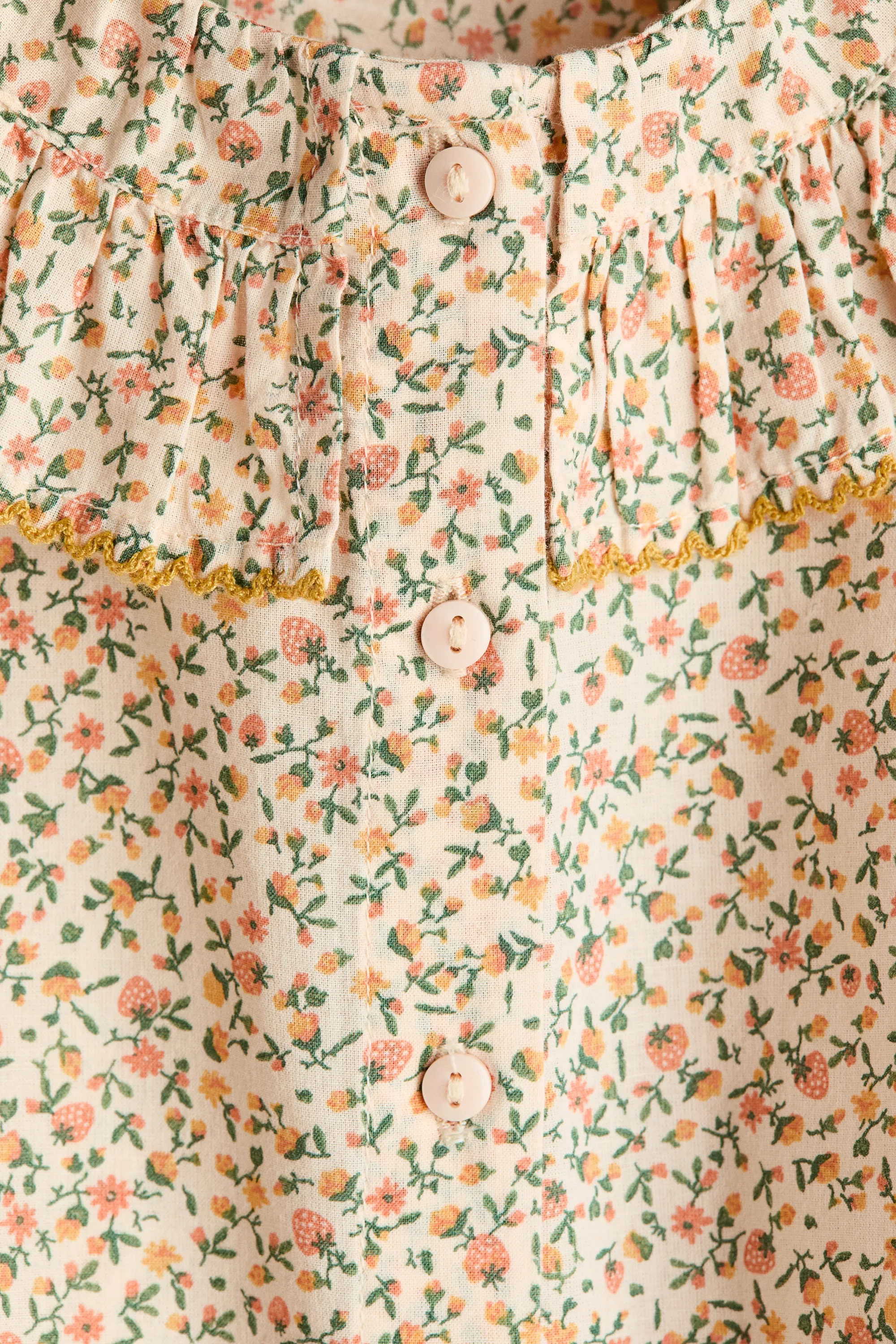 Blouse en coton à motif - Blanc/fleuri