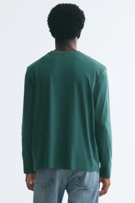T-shirt Regular Fit en jersey - Vert — photo 3