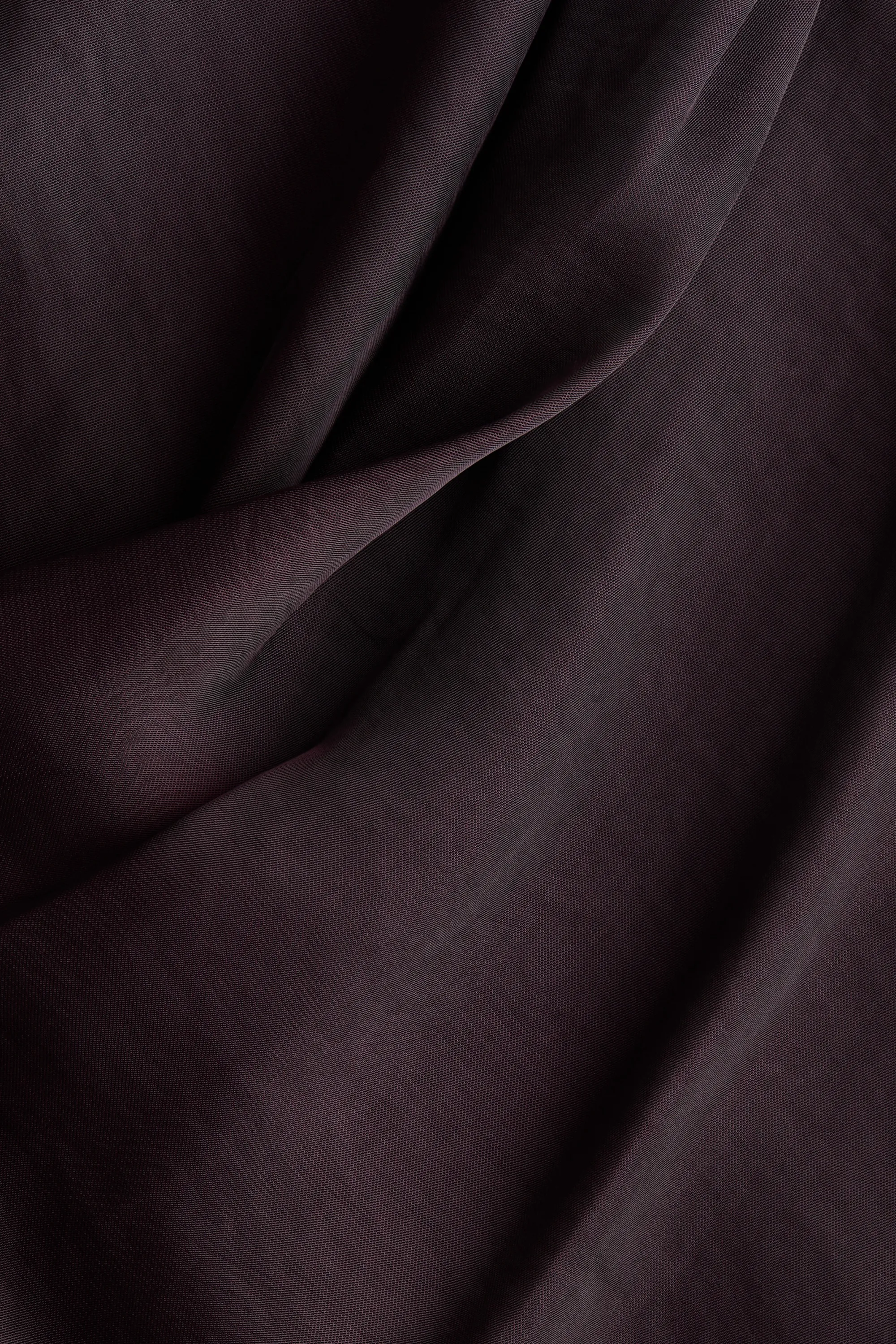 Robe en satin avec détail façon écharpe - Violet foncé