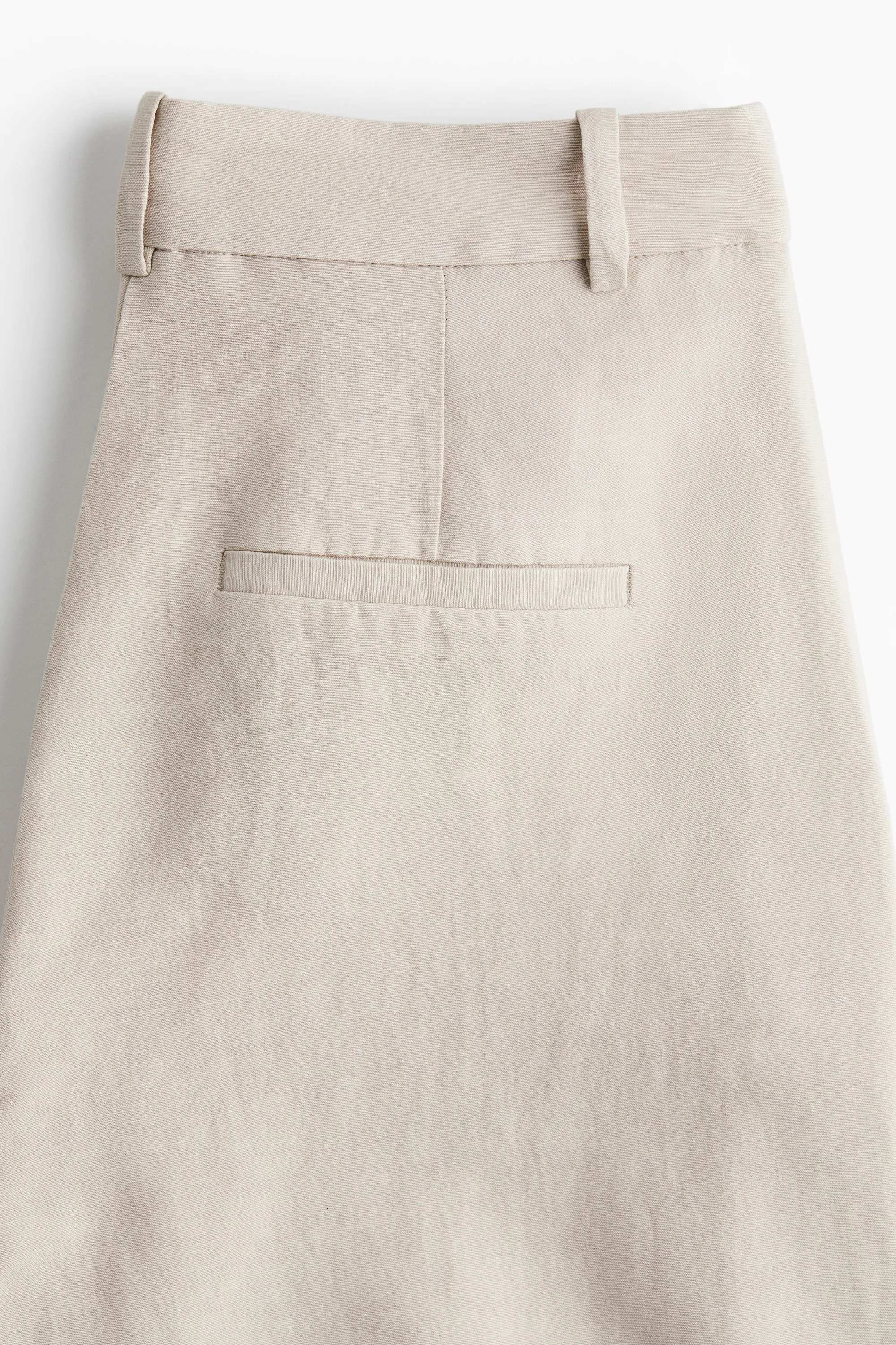 Pantalon large en lin mélangé - Beige clair